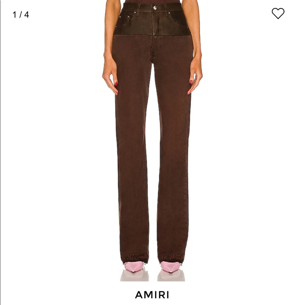 AMIRI Hybrid Leather Bootleg Pant